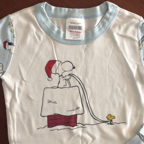Hanna Andersson Snoopy Christmas pajamas size 140 US size10 - Picture 2 of 5